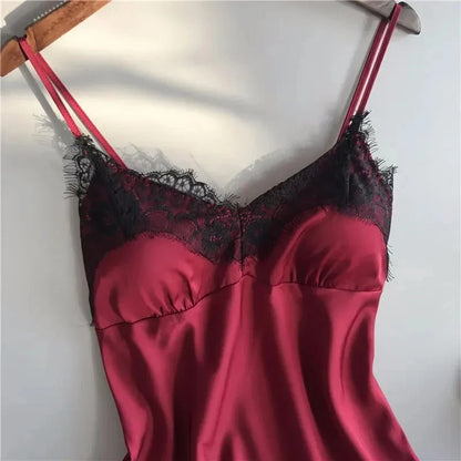 V-Neck Lace Nightgown with Bowknot and Sleep Shorts for Everyday Comfort