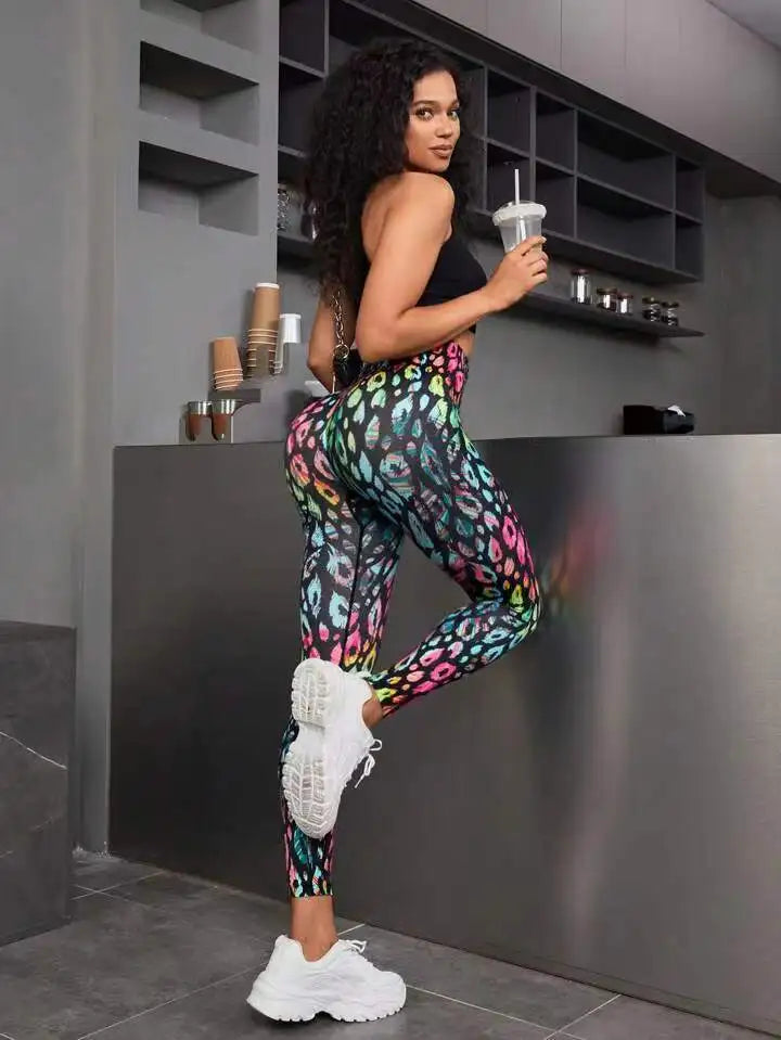 3D Print Tie Dye High Waist Seamless Anti Cellulite Leggings