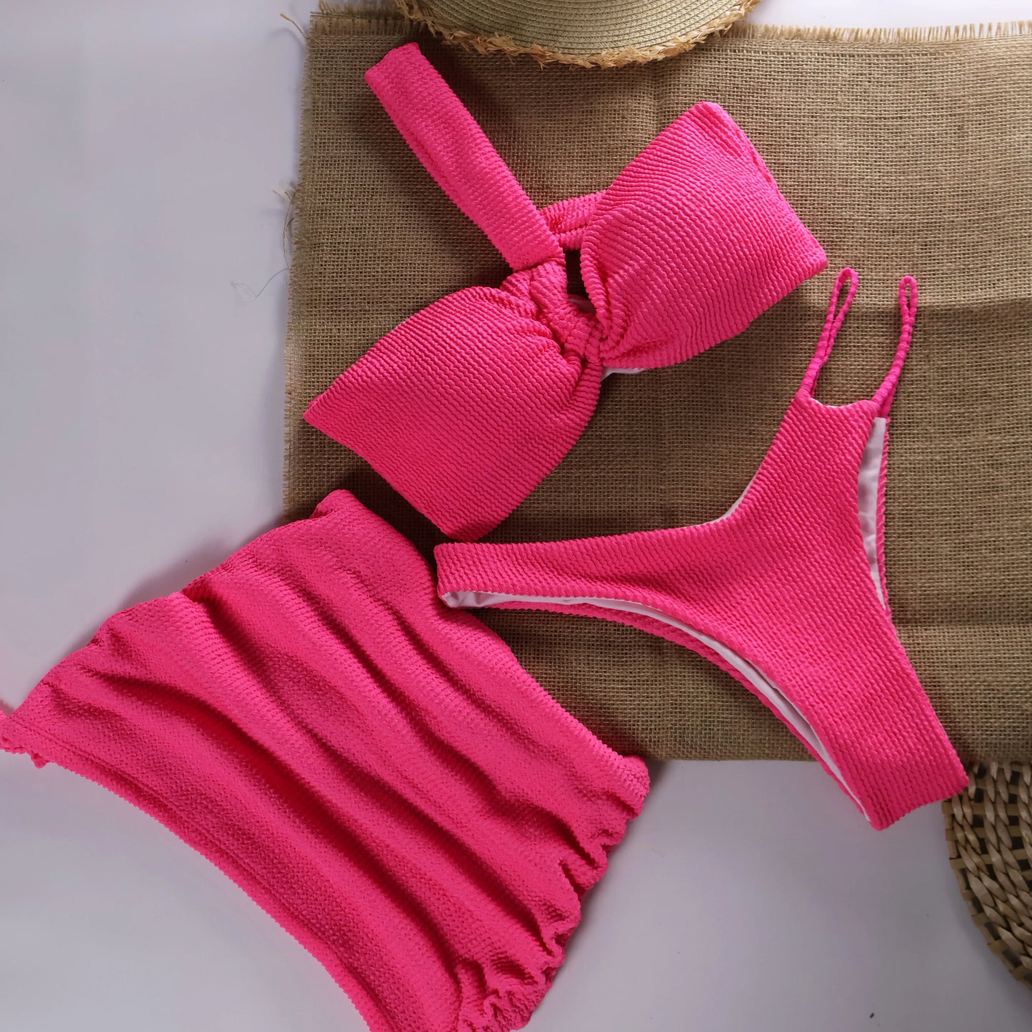 3-Piece Micro Bikini Women’s Swimwear Set – Brazilian Thong Beach Wear