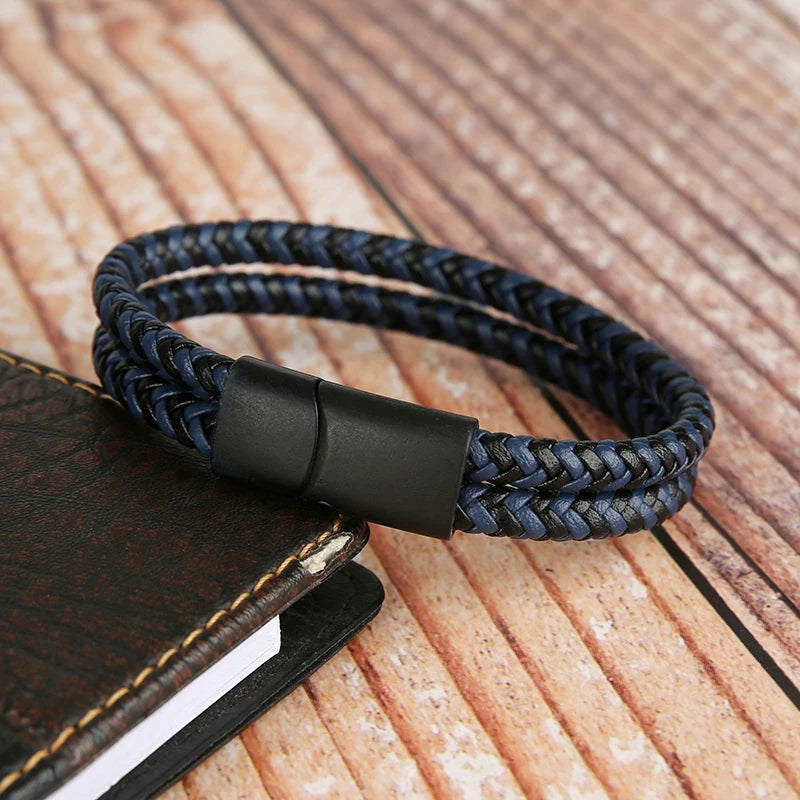 Genuine Leather Double-Layer Rope Handmade Bracelet for Men & Women