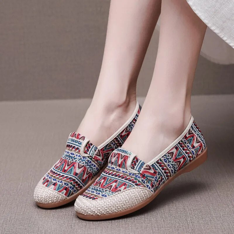 Summer Ladies Casual Comfort Bohemian Slip On Lazy Shoes for Womens - BossDeals Online