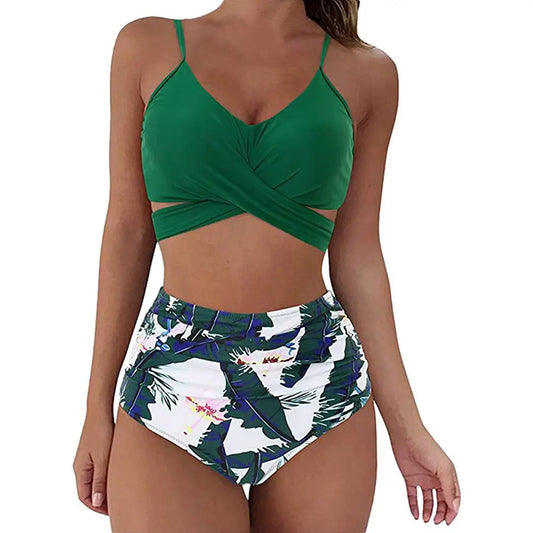 12 Colors Women’s Slim High Waisted Bikini Set
