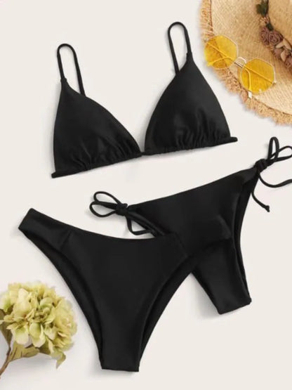 3-Piece Push-Up Bikini Set with 2 Bottoms