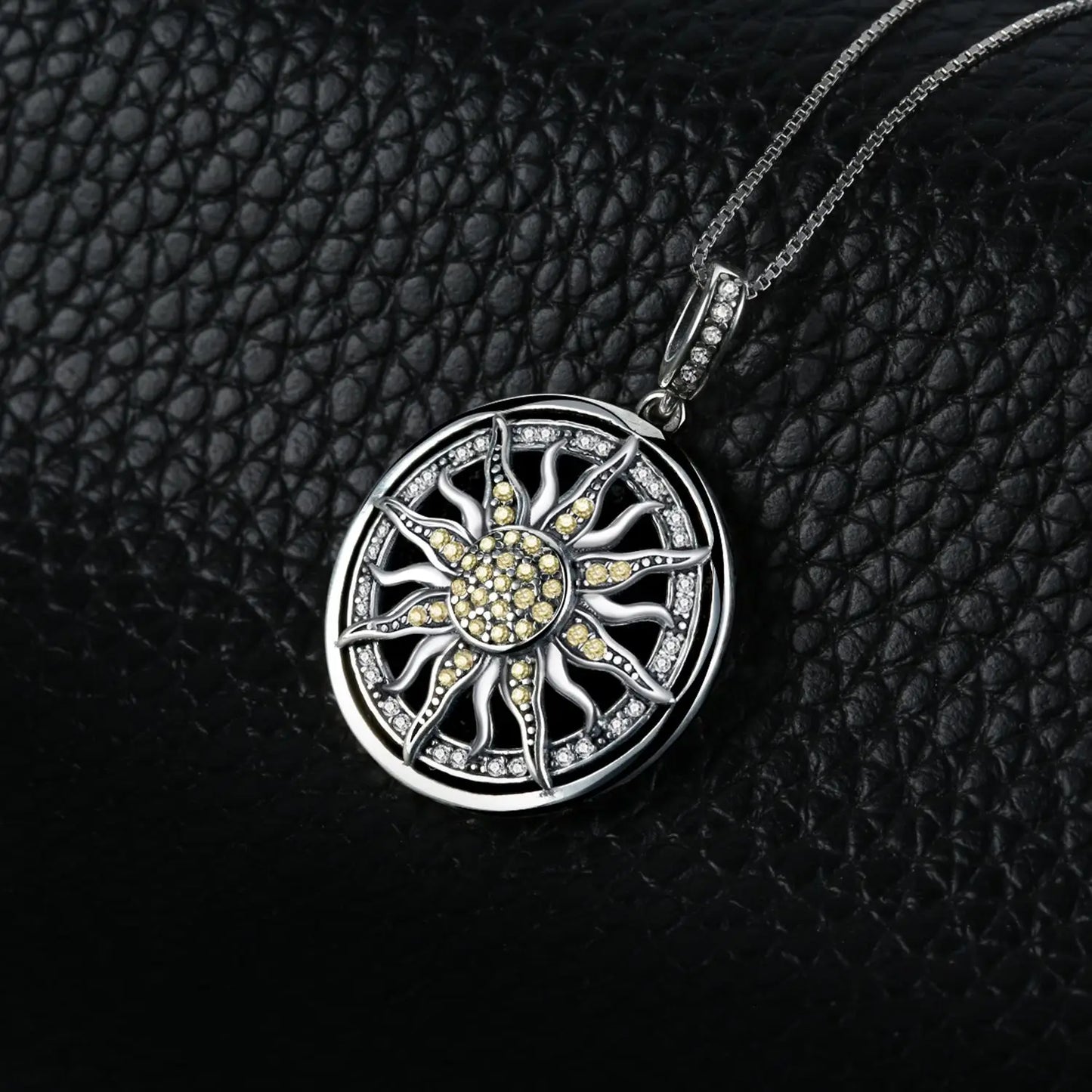 JewelryPalace Celestial Sun 925 Sterling Silver Pendant Necklace