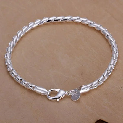 925 Sterling Silver 4MM Twisted Rope Bracelet