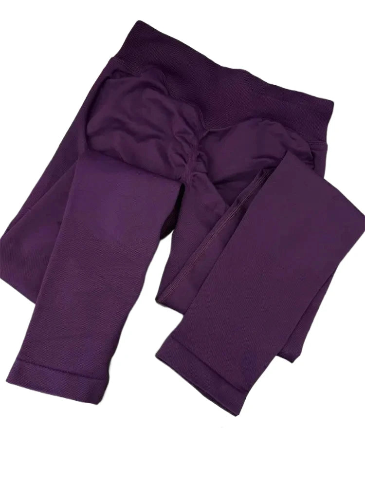 High Waist Seamless Scrunch Butt Leggings for Women – Tummy Control Workout Pants