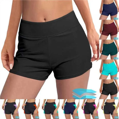 Women's High Waisted Swim Shorts – Tummy Control & Leakproof Design