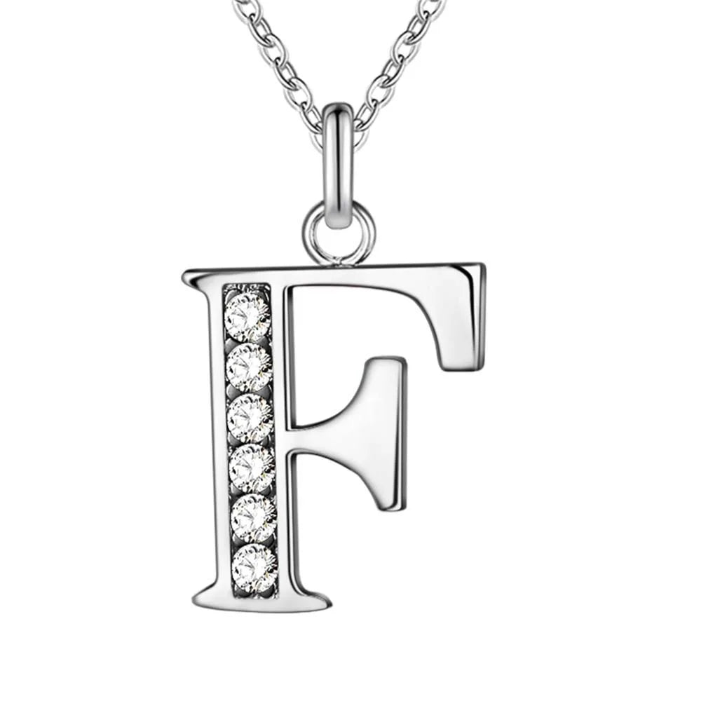 925 Sterling Silver Personalized Necklace – Mosaic Letter Necklace for Women