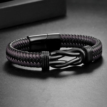 Creative Infinity Knot Leather Bracelet for Men - Handmade & Stylish