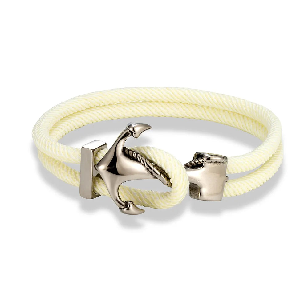 Navy Style Anchor Bracelets for Men & Women with Multicolor Nautical Rope