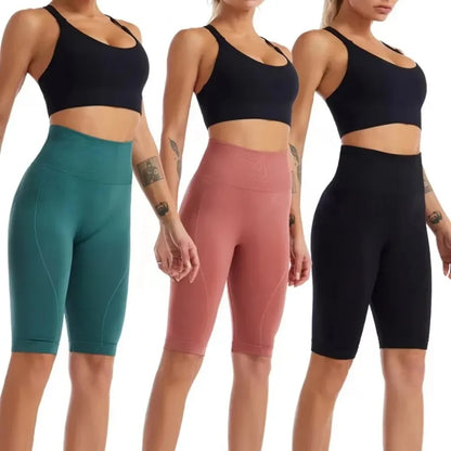 Women’s High Waisted Biker Shorts – Tummy Control, Seamless & Naked Feeling