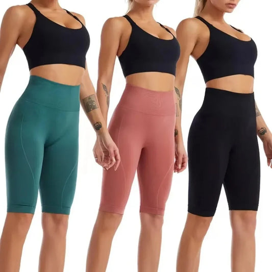 Women’s High Waisted Biker Shorts – Tummy Control, Seamless & Naked Feeling