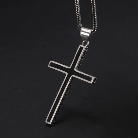 Real Solid 925 Sterling Silver Cross Pendant for Couples