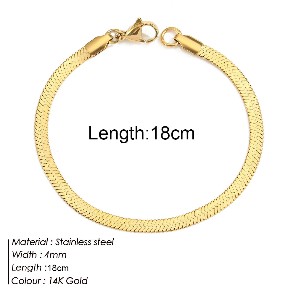 Gold Color Stainless Steel Twist Cuban Eternity Bracelet for Women