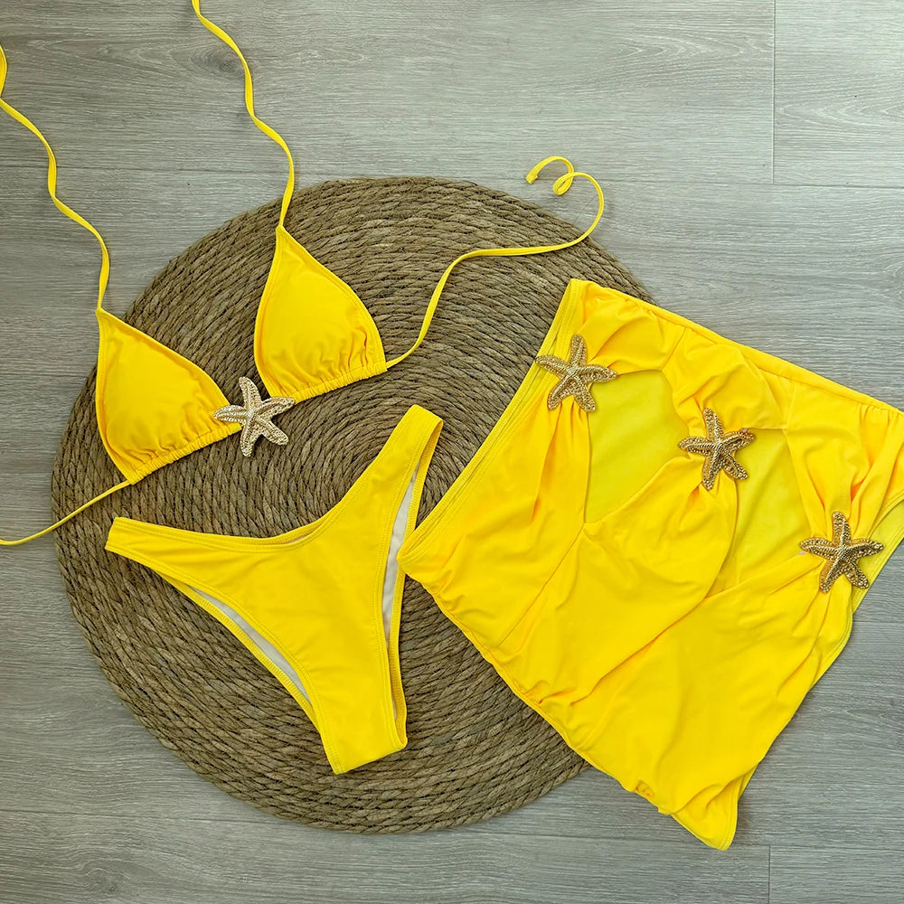 Starfish 3-Piece Push-Up Bikini Set