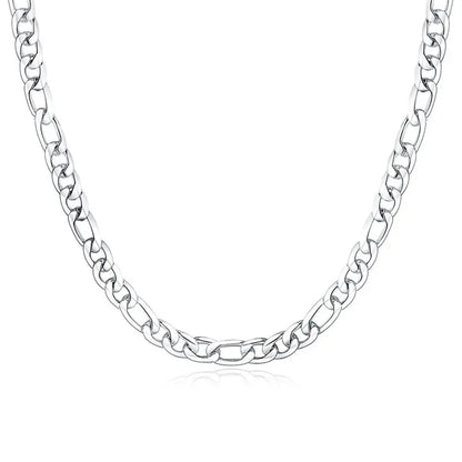 Fashion 8MM 925 Sterling Silver Figaro Chain Necklace - 16-24 Inches