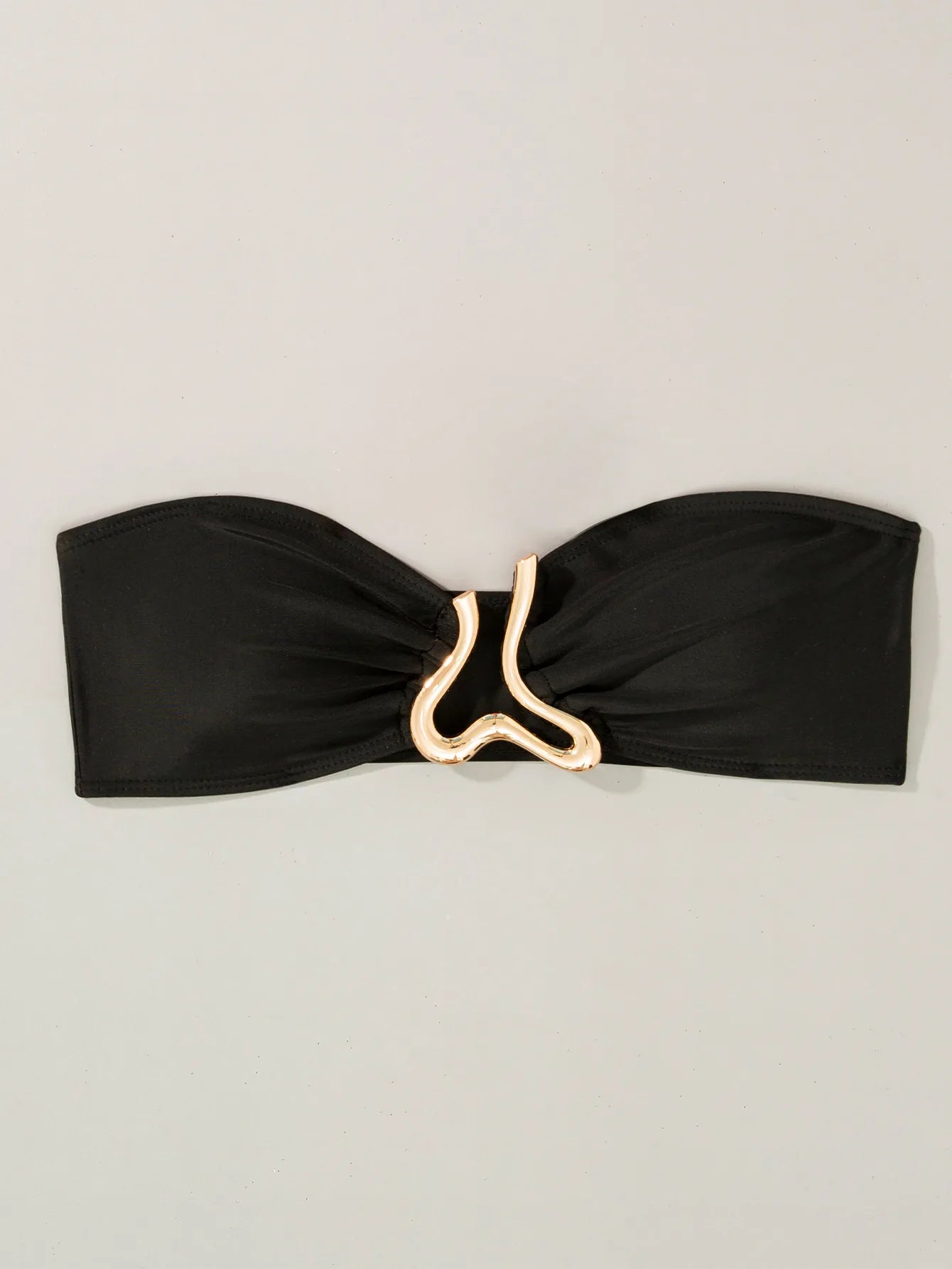 Solid Strapless Bikini 3 Piece Set Women Metal Split Swimsuit High Waist Beach Skirt New Summer Swimwear Bikini Set