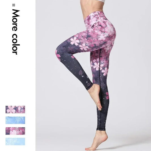 Floral Design Tummy Control Women’s High Waist Yoga Leggings