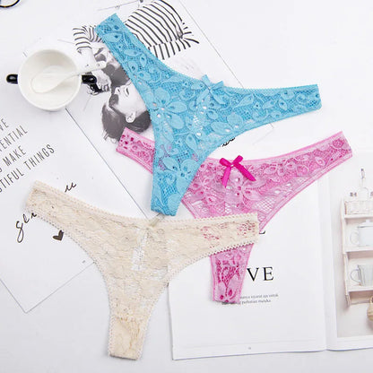 Lace Silk Sheer See Through Panties for Women