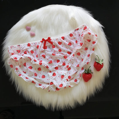 Cute Strawberry School Girl Panties – Kawaii Mesh Breathable Briefs