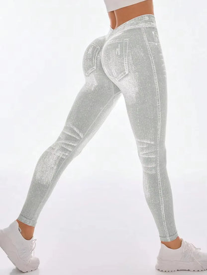 Women’s V Back Scrunch Butt Leggings – High Waist, Seamless, Tummy Control Workout Tights