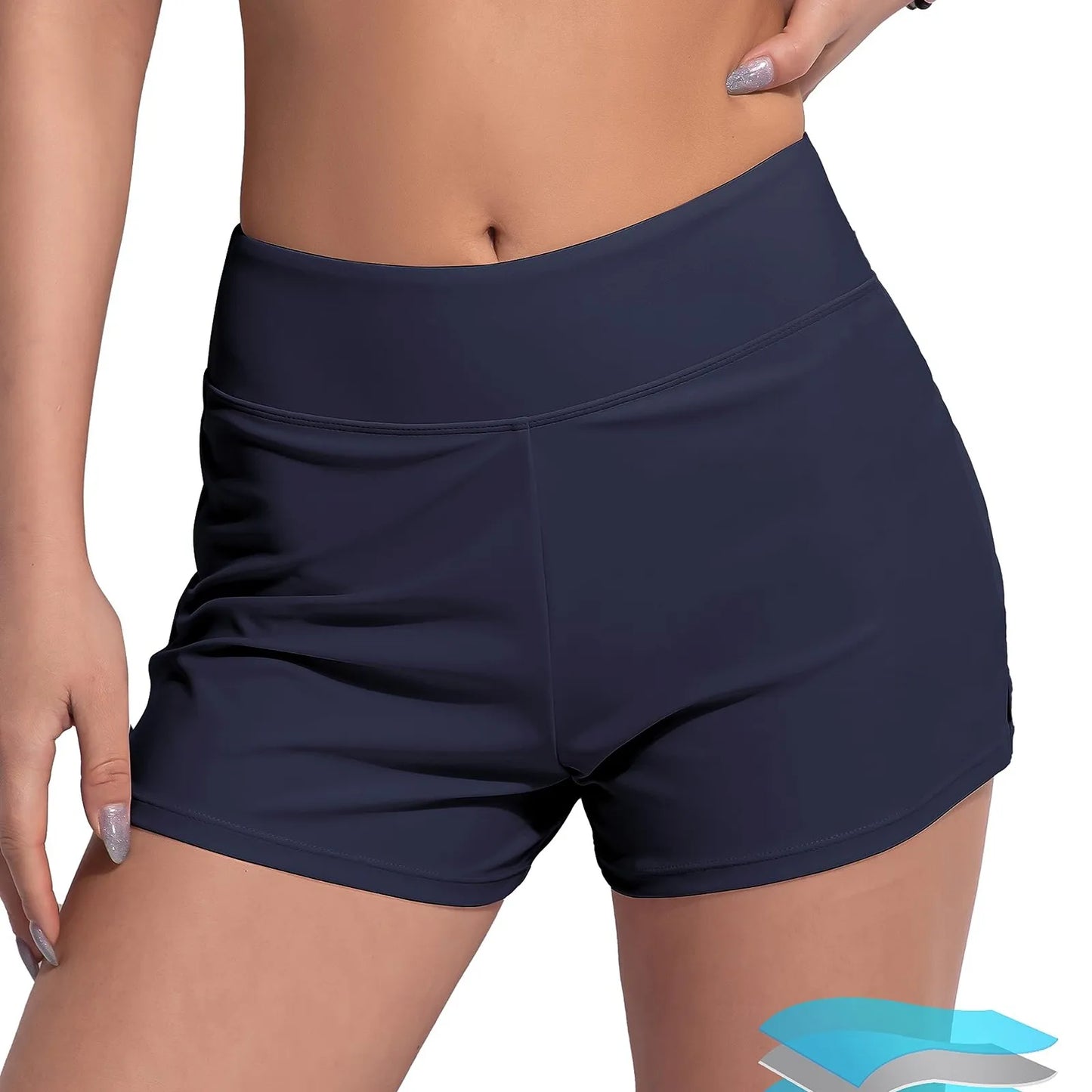 Women's High Waisted Swim Shorts – Tummy Control & Leakproof Design