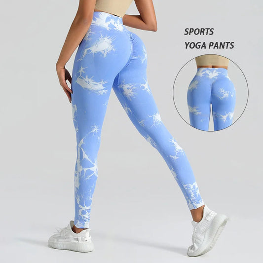 Tie Dye Yoga Pants Sport Leggings Women Seamless High Waist Push Up Woman Tights Fitness Workout Leggins Gym Clothing 2025 New