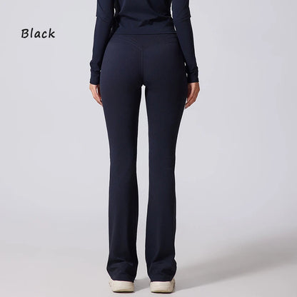 Women's Hip lifting flared pants high waisted yoga fitness pants sports micro flared yoga pants wide leg pants