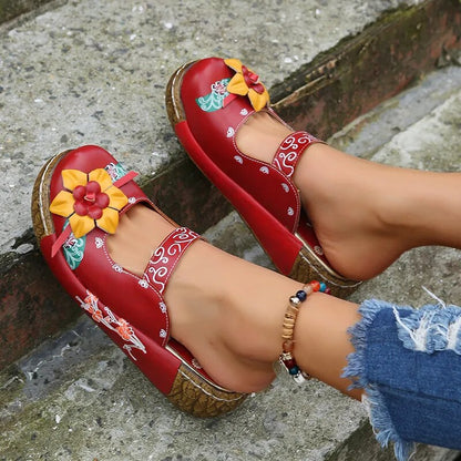 Summer Wedges Sandals Slippers for Women Bohemian Retro Ethnic Sewing shoes - BossDeals Online