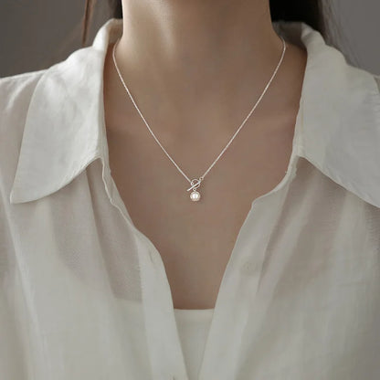 925 Silver Pearl Pendant Necklace for Women