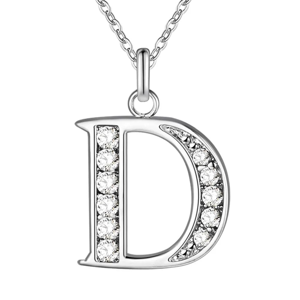 925 Sterling Silver Personalized Necklace – Mosaic Letter Necklace for Women