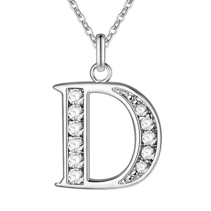 925 Sterling Silver Personalized Necklace – Mosaic Letter Necklace for Women