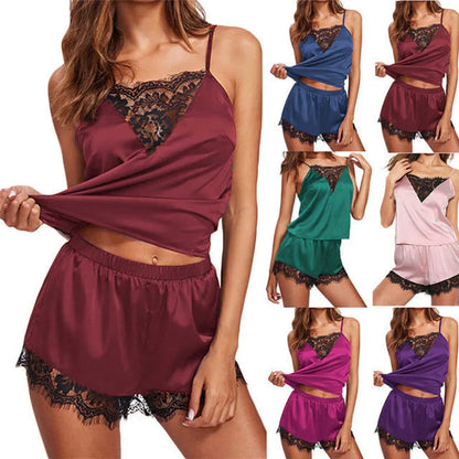 Women's Lingerie Sexy Lace Sling Pajama Set