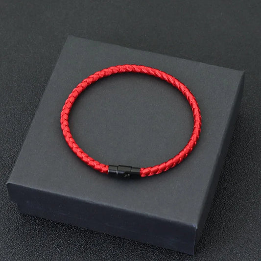 Lucky Red Keel Rope Bracelet – Magnetic Charm for Men & Women