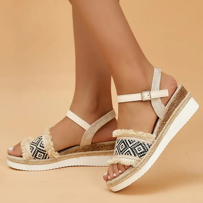 Printed Wedge Lightweight Summer Sandals