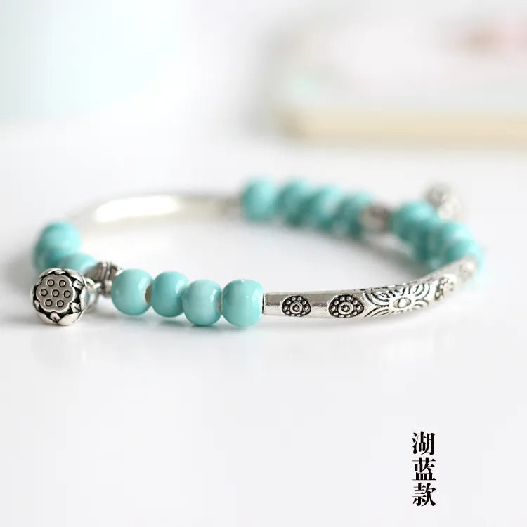 Women's Ceramic hand made DIY Bracelets Artware Retro bracelet Fashion Jewelry