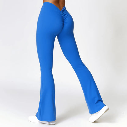 TikTok Viral Leggings – V-Shaped Hip High Waist Flared Yoga Pants for Women
