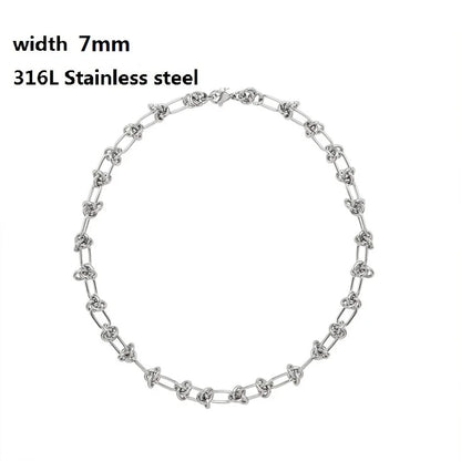 Stainless Steel Cuban Chain Vintage Metal Eternity Bracelet