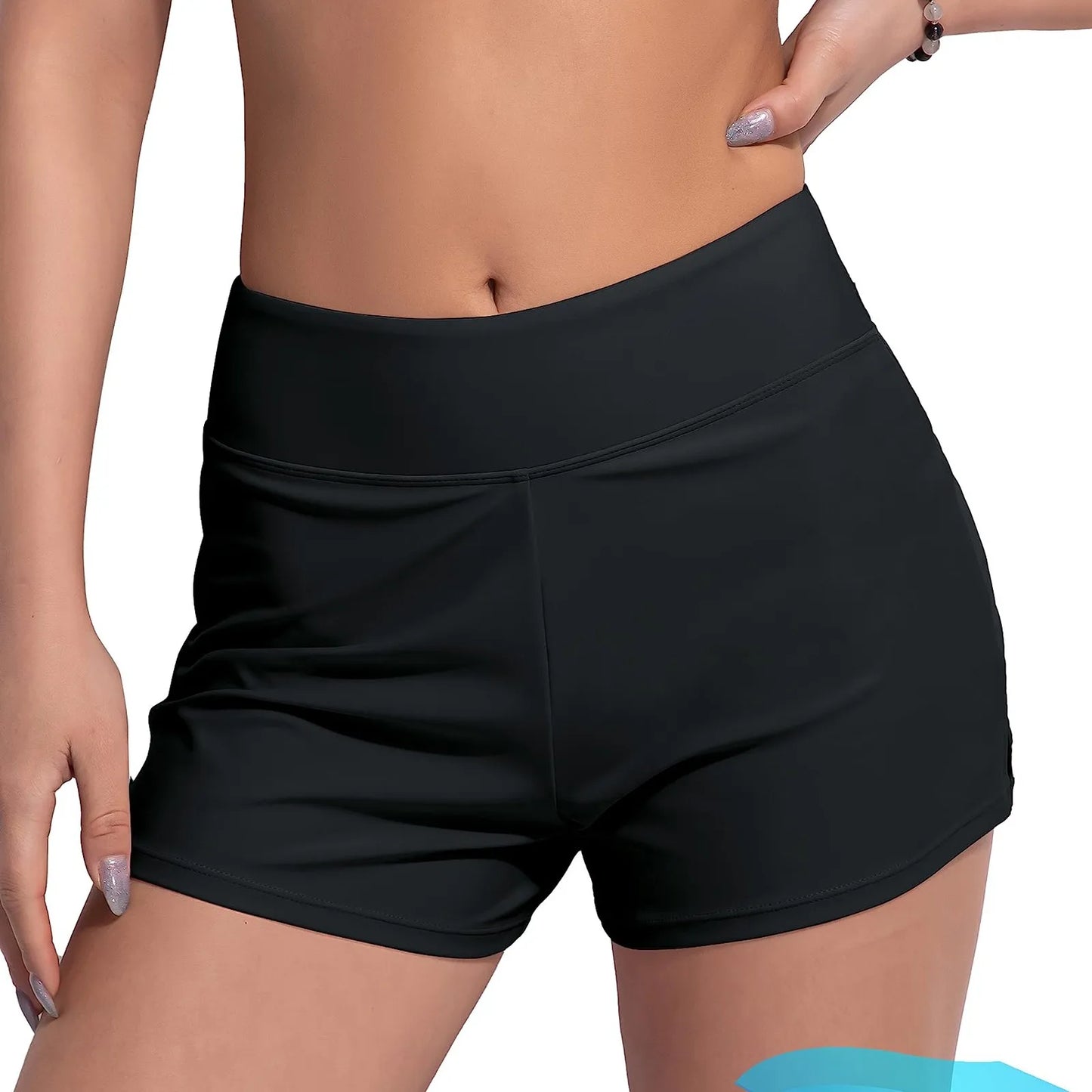 Women's High Waisted Swim Shorts – Tummy Control & Leakproof Design