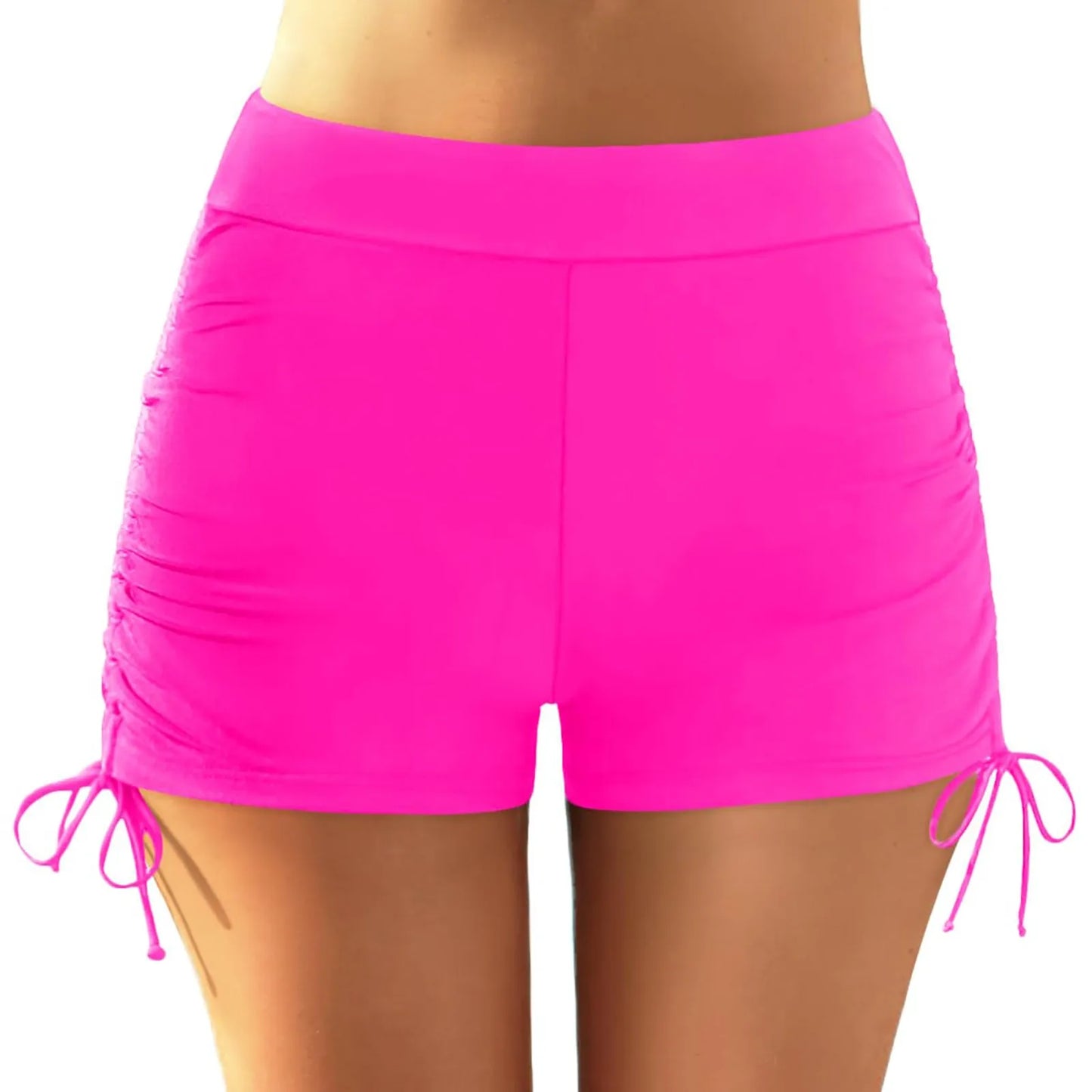 Women’s Plus Size High Waisted Swim Shorts – Tummy Control Bikini Bottoms