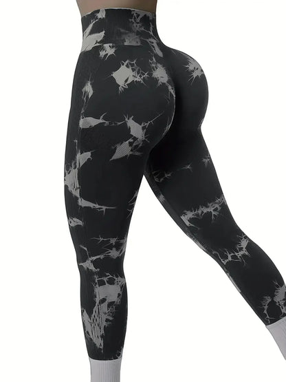 Women’s Tie-Dye Seamless High Waist Anti-Cellulite Leggings