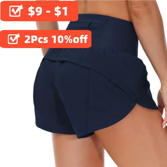 Hotty Hot High Waist Push-Up Women's Split Running Shorts with Side Pockets