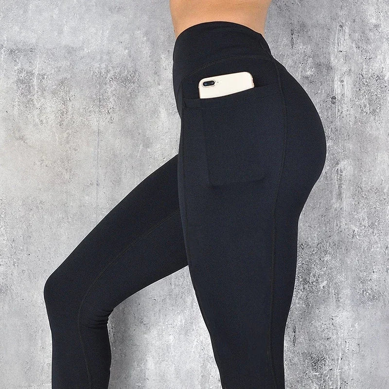 Seamless Sportswear Women's Anti Cellulite Leggings with Pockets