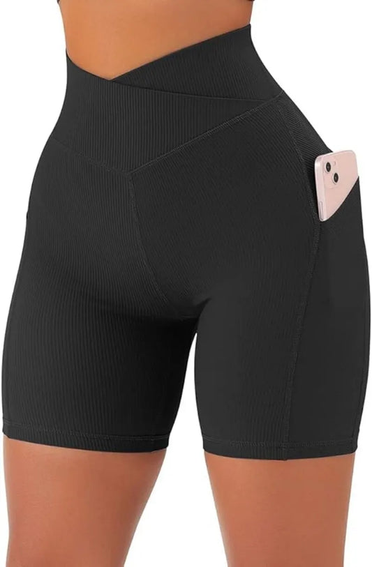 Women’s High Waisted Biker Shorts with Pockets