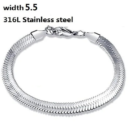 Stainless Steel Cuban Chain Vintage Metal Eternity Bracelet