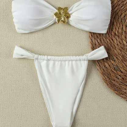 Bandeau Push-Up Brazilian Thong Bikini Set