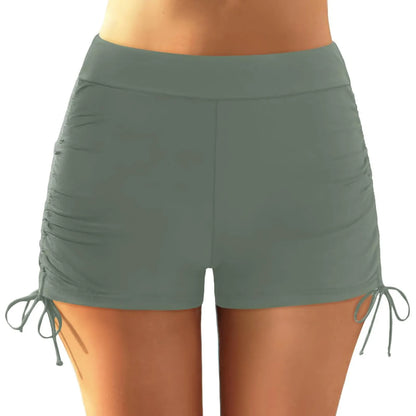 Women’s Plus Size High Waisted Swim Shorts – Tummy Control Bikini Bottoms