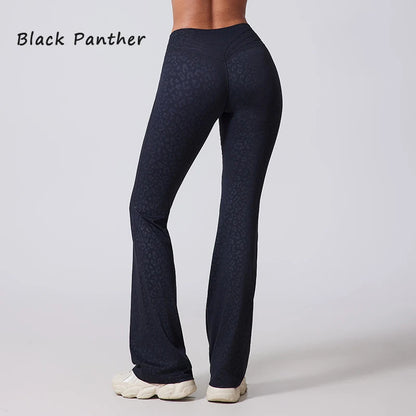 Women's Hip lifting flared pants high waisted yoga fitness pants sports micro flared yoga pants wide leg pants