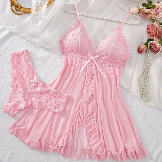 Alluring Lace Slip Dress - V-Neck Sleepwear & Underwear