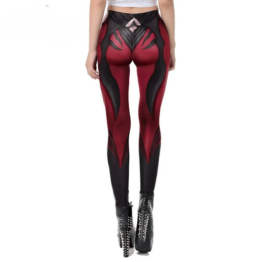 TikTok Viral Leggings – Gothic Style Anime Printed High-Waisted Leggings for Women